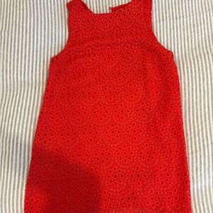 The Scallop Lace Charlie Red Eyelet Dress